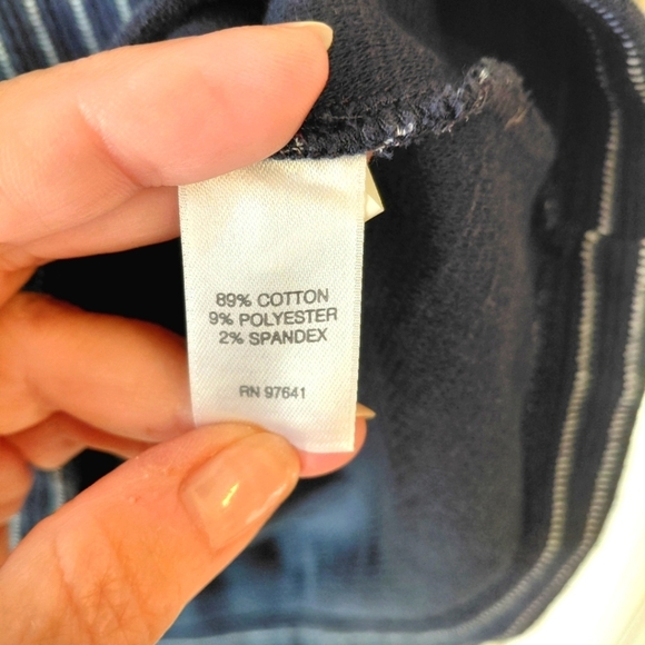 J. Jill Navy Cotton Striped Midi Dress - Picture 7 of 9